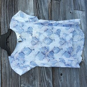 Cynthia Rowley blue white & Grey blouse size small
